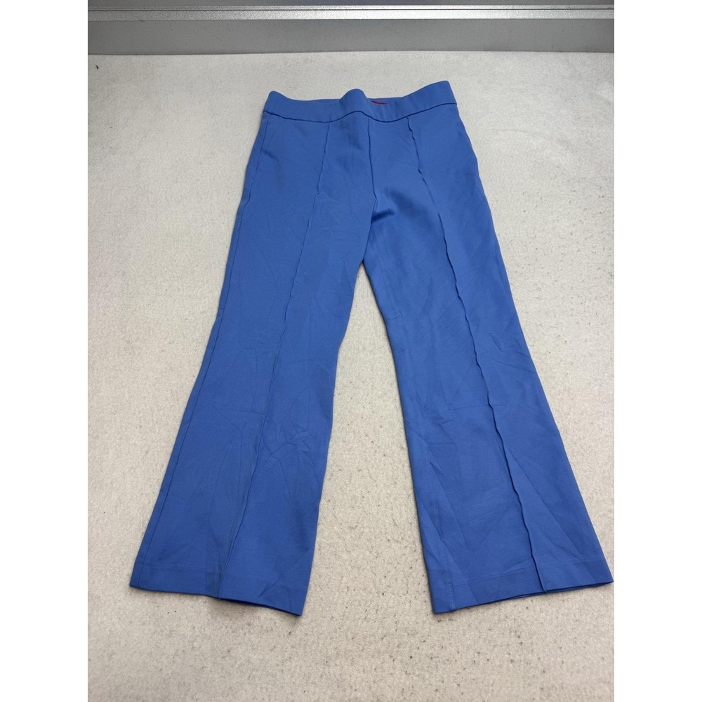 Spanx Pants Womens Large Blue Ponte Flare Leg Pull On Stretch Dress Office